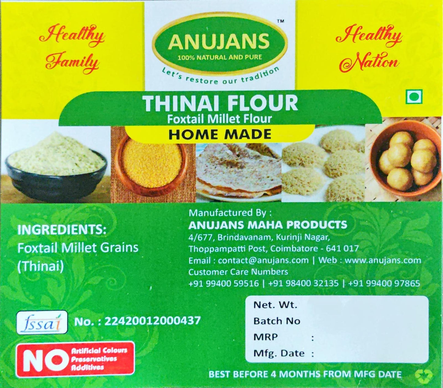 Thinai Flour (Foxtail Millet)