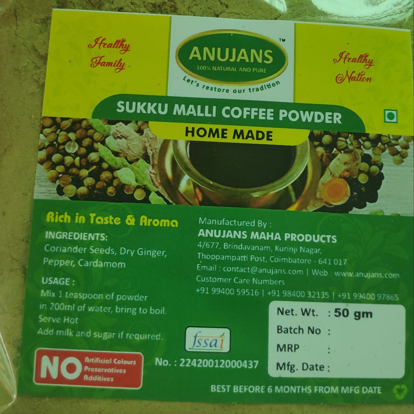 Sukku Malli Coffee Powder