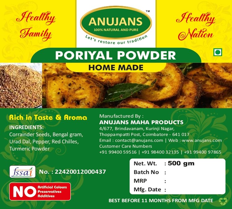 poriyal powder health